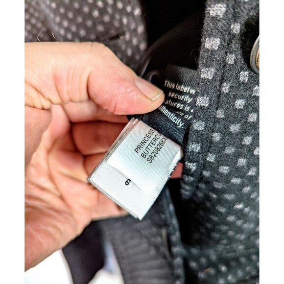 Diane von Furstenberg Black Multi Princess Buttercup Coat Wool Military Size 6 - Picture 7 of 7